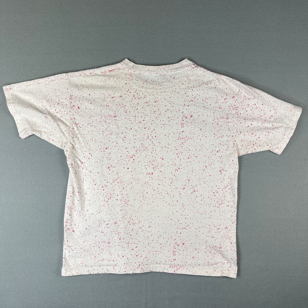 VTG Ocean Wave T Shirt‎ FIts Large 1990s Body Co Palm Tree Splatter Distressed - Picture 3 of 9